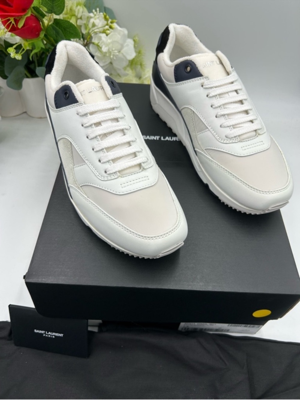 Men’s Saint Laurent bump color block suede/leather sneakers size 42/9 US